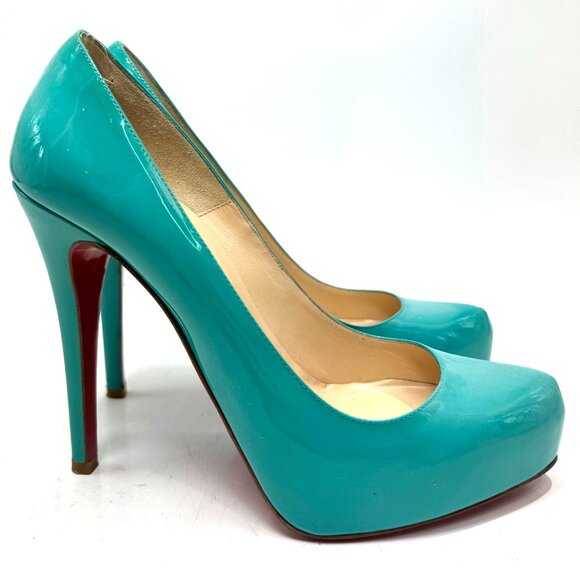 🌷❤️‍🔥SPRING SALE 🔥 FINAL PRICE🌷💥Louboutin Rolando Turquoise Heels 38.5 - Picture 1 of 11